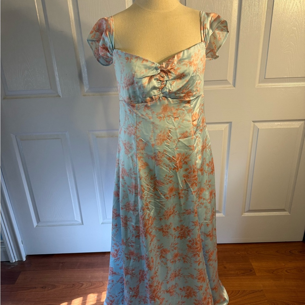 American Eagle Outfitters Blue and Pink Floral Dress